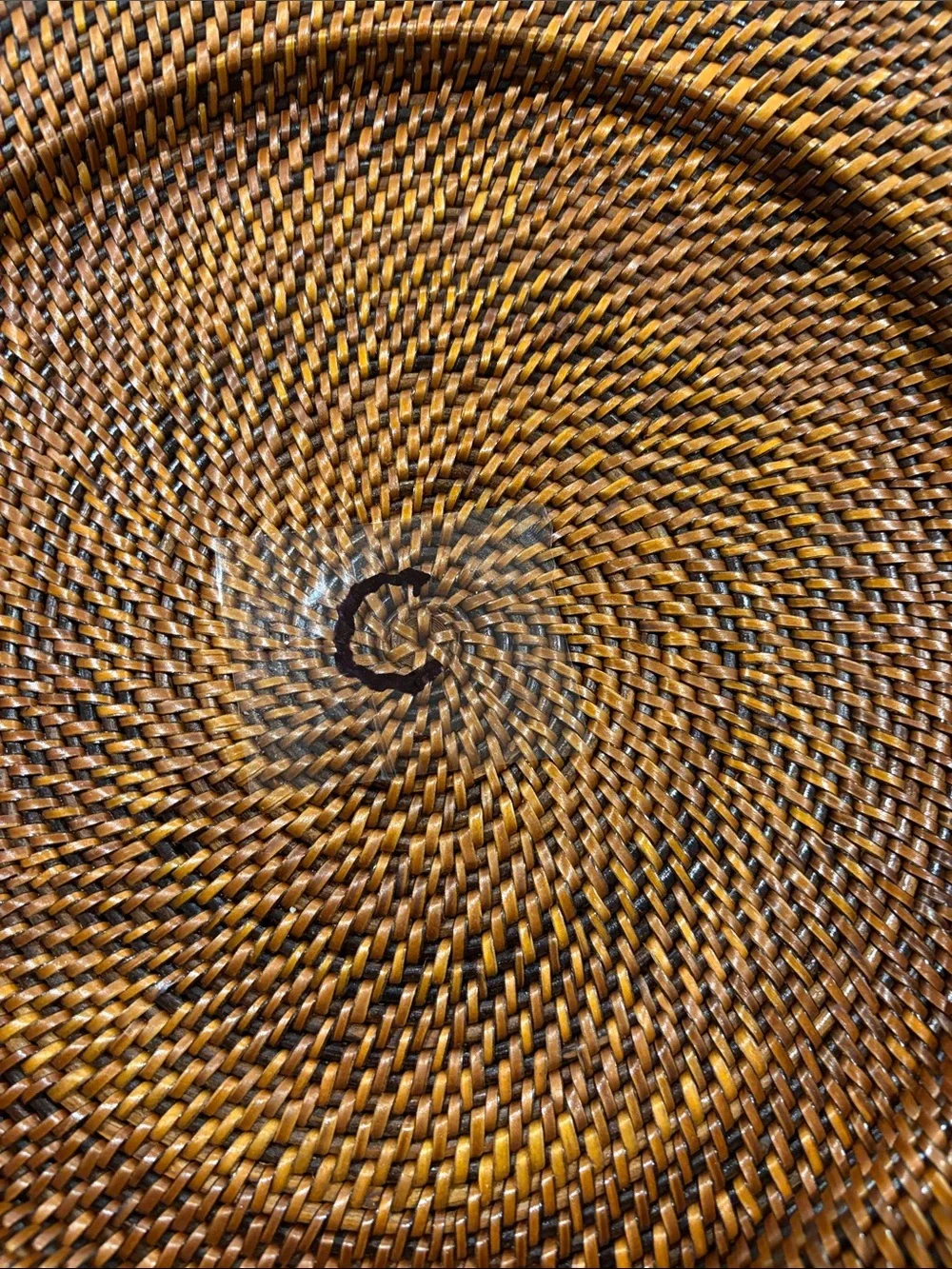 Williams Sonoma Nito Handwoven Charger Plates Set of 4 Caramel Brown 13